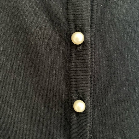 CARMEN Marc Valvo Black Pearl Button Cardigan - Picture 5 of 5